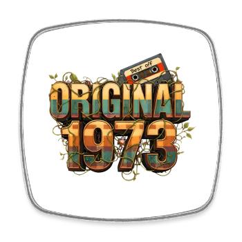 Original 1973 Retro - Square fridge magnet - white - Front