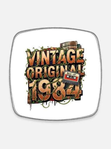 Vintage Original 1984 - Square fridge magnet - white