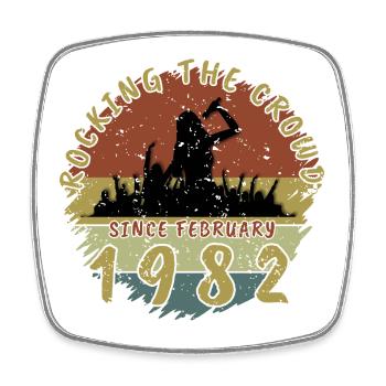 44th Birthday Rocking the crowd SNG 02/1982 - Square fridge magnet - white - Front