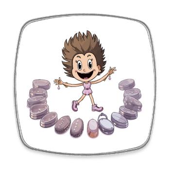 Macaron Dancing Girl - Square fridge magnet - white - Front