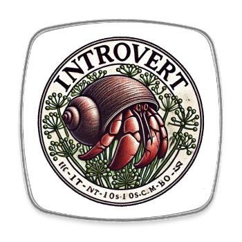 Insigne d’escargot introverti - Magnet carré - blanc - Devant