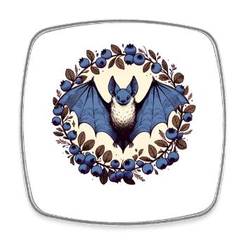 Blue Bat Moonberry Circle - Viereckiger Kühlschrankmagnet - Weiß - Vorne