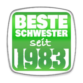 Sister 1983 - Square fridge magnet - white - Front
