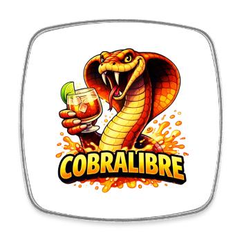 Kobra Cocktail Illustration Cobra Libre - Viereckiger Kühlschrankmagnet - Weiß - Vorne