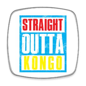 Straight outta Kongo - Viereckiger Kühlschrankmagnet - Weiß - Vorne