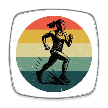 Compact running design for racing - Square fridge magnet - white - Front