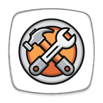 Outils en main, bricoleur toujours prêt, bricoleur - Magnet carré - blanc - Devant