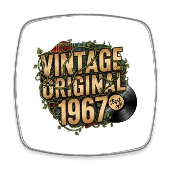 Vintage Original 1967 - Square fridge magnet - white - Front
