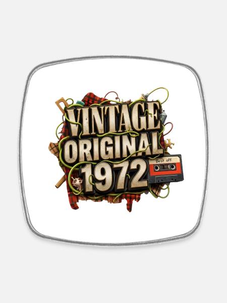 Vintage Original 1972 - Square fridge magnet - white