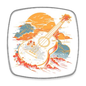 Ukulele Illustration - Square fridge magnet - white - Front