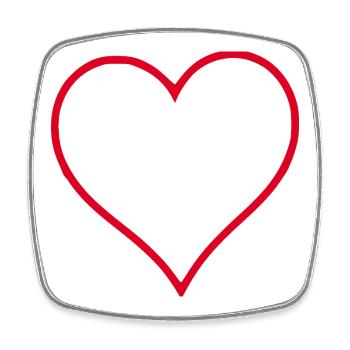 Valentines Red Heart, Valentine's Day - Square fridge magnet - white - Front