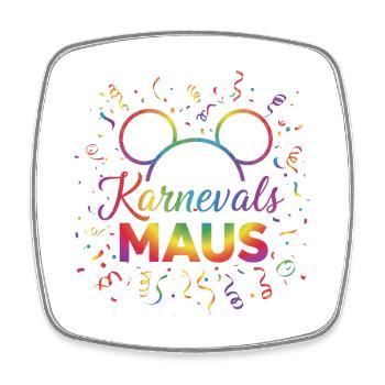 Karneval Maus  - Viereckiger Kühlschrankmagnet - Weiß - Vorne