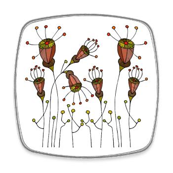 Blumen - Viereckiger Kühlschrankmagnet - Weiß - Vorne