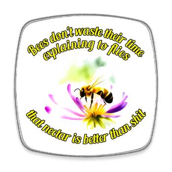 Bienen & Fliegen - Viereckiger Kühlschrankmagnet - Weiß - Vorne