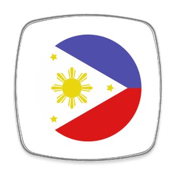 Philippines round flag - Square fridge magnet - white - Front