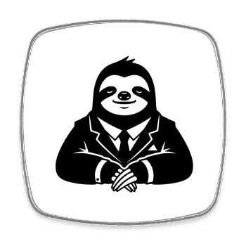 Sloth in a Suit – Chill Business Humor Design - Square fridge magnet - white - Front