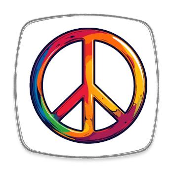 Rainbow Peace Symbol - Square fridge magnet - white - Front