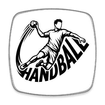 Handball Handballer Handballspieler - Viereckiger Kühlschrankmagnet - Weiß - Vorne
