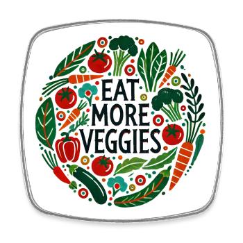 Mangez plus de légumes Motif circulaire de légumes - Magnet carré - blanc - Devant