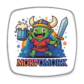 Gobelin Viking Héros amusant - Magnet carré - blanc - Devant