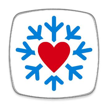 Cœur d’hiver dans le cercle de glace - Magnet carré - blanc - Devant