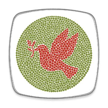 Colombe de la Paix dans le style Ishihara – Chemise artistique - Magnet carré - blanc - Devant