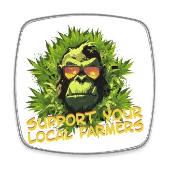 Support your local farmers - Viereckiger Kühlschrankmagnet - Weiß - Vorne