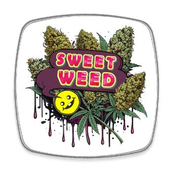 Sweet Weed - Viereckiger Kühlschrankmagnet - Weiß - Vorne