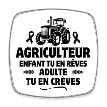 farmer, breeder, cattle, agriculture - Square fridge magnet - white - Front