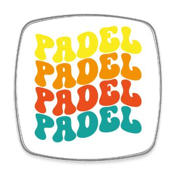 Pádel Vintage - Square fridge magnet - white - Front