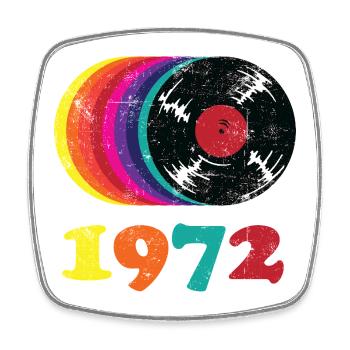 Vintage 1972 - Viereckiger Kühlschrankmagnet - Weiß - Vorne