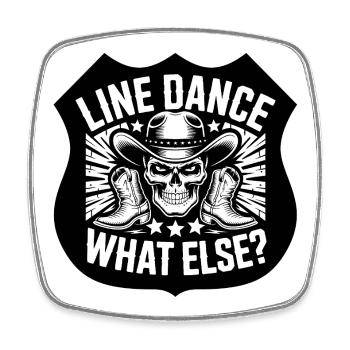 Line Dance Skull Western Shirt - Viereckiger Kühlschrankmagnet - Weiß - Vorne