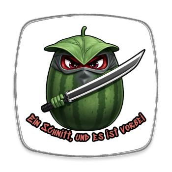 Watermelon Ninja Blade - Square fridge magnet - white - Front
