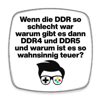 DDR4 & DDR5, RÉSERVÉS AUX NERDS ! GAMER NERDHUMOR ZOCKER - Magnet carré - blanc - Devant