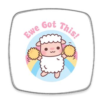 Cute Sheep Ewe Got This Funny Motivational Pun - Square fridge magnet - white - Front