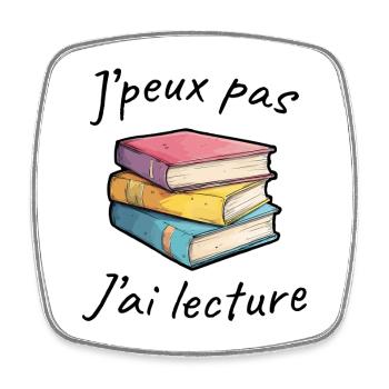 Passion lecture, gens cultivés, lire des romans - Magnet carré - blanc - Devant