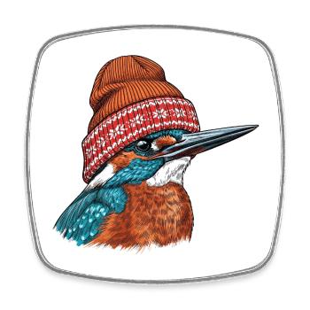 Eisvögel-Cozy Beanie - Viereckiger Kühlschrankmagnet - Weiß - Vorne