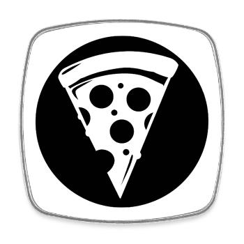 Tranche de pizza - Magnet carré - blanc - Devant