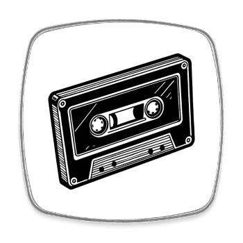 Bande audio - Magnet carré - blanc - Devant