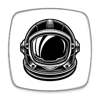 Astronautenhelm - Viereckiger Kühlschrankmagnet - Weiß - Vorne