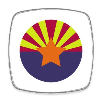 Arizona round flag - Square fridge magnet - white - Front