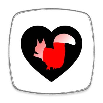 Squirrel - Square fridge magnet - white - Front
