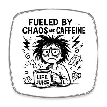 fueled-by-caffeine - Square fridge magnet - white - Front