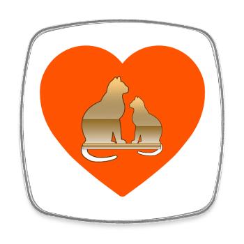 Cat - Square fridge magnet - white - Front
