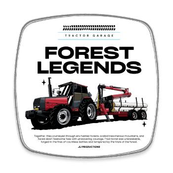 Tracteur Rouge 05 - Magnet carré - blanc - Devant