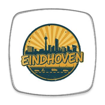 Art vintage de la Skyline de la ville d’Eindhoven - Magnet carré - blanc - Devant