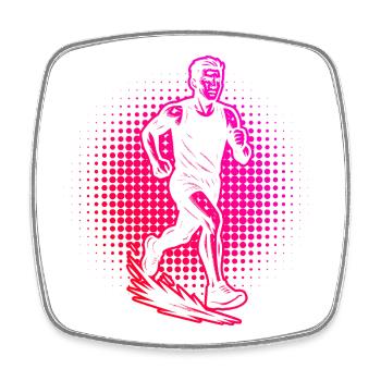 Running Liebe klarer Look für Rennen - Viereckiger Kühlschrankmagnet - Weiß - Vorne