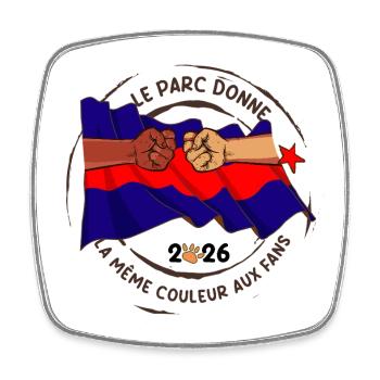 Le_Parc_donne_la_meme_couleur_aux_fans - Viereckiger Kühlschrankmagnet - Weiß - Vorne