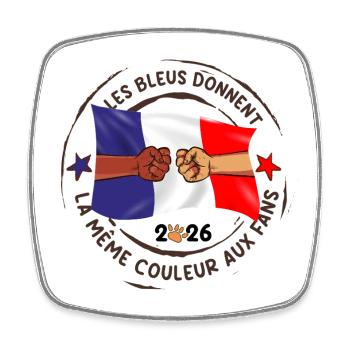 Les_bleus_donnent_la_meme_couleur_aux_fans - Viereckiger Kühlschrankmagnet - Weiß - Vorne