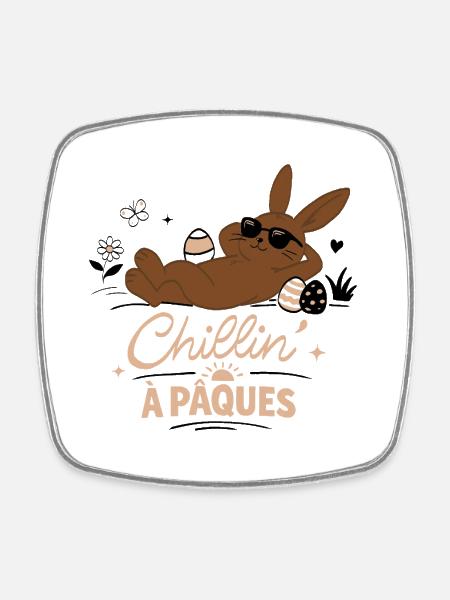 Easter Bunny - Square fridge magnet - white